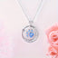 Blue Cubic Paw Print Love Heart Pendant Necklace For Gifts