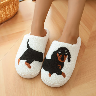 Kawaii Cartoon Fluffy Home Slippers for For Dachshund Lovers