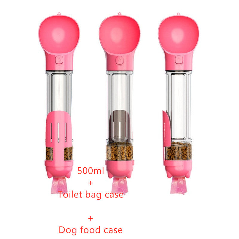 Outdoor Travel 3 In 1 Dog Water Bottle Feeder