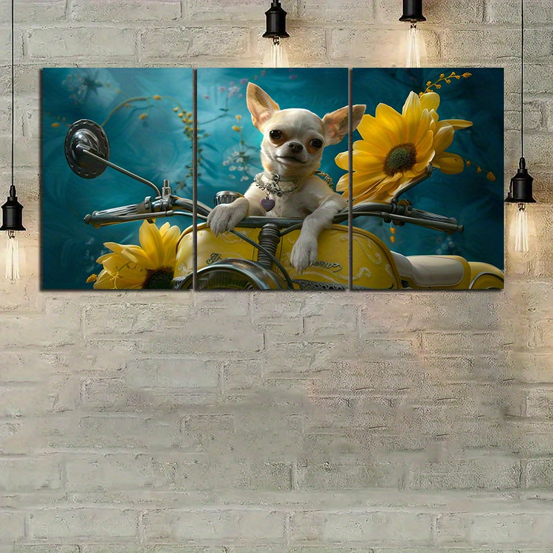 Framed Set of 3 Canvas Wall Art Wall Decor for Chihuahua Lovers