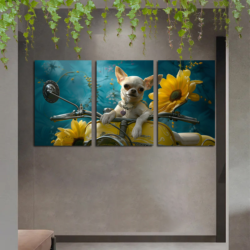 Framed Set of 3 Canvas Wall Art Wall Decor for Chihuahua Lovers