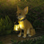 Solar-Powered Resin Chihuahua Garden Statue with Lantern Light