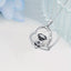 Pug Bone Heart Pendant Necklace for Women