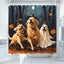 Golden Retriever Halloween Shower Curtain Bathroom Decoration