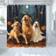 Golden Retriever Halloween Shower Curtain Bathroom Decoration