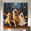 Golden Retriever Halloween Shower Curtain Bathroom Decoration