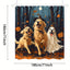 Golden Retriever Halloween Shower Curtain Bathroom Decoration