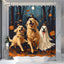 Golden Retriever Halloween Shower Curtain Bathroom Decoration