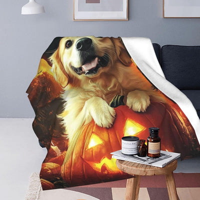 Halloween Golden Retriever Soft  Blanket