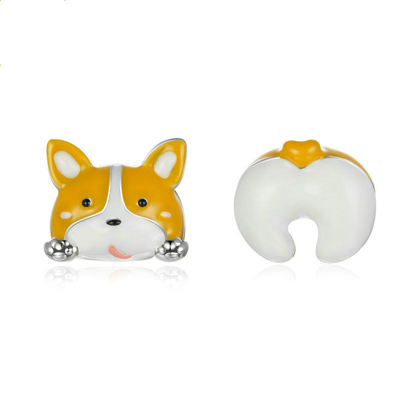 Corgi Asymmetrical Stud Earrings