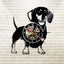 Dachshund dog vinyl clock