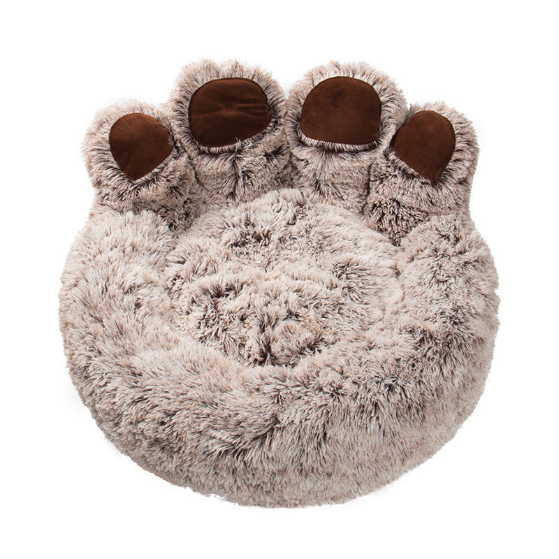 Dog Bed Round Large Pet House Long Plush Deep Sleeping Warm