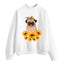 Pug sunflower print sweatshirt