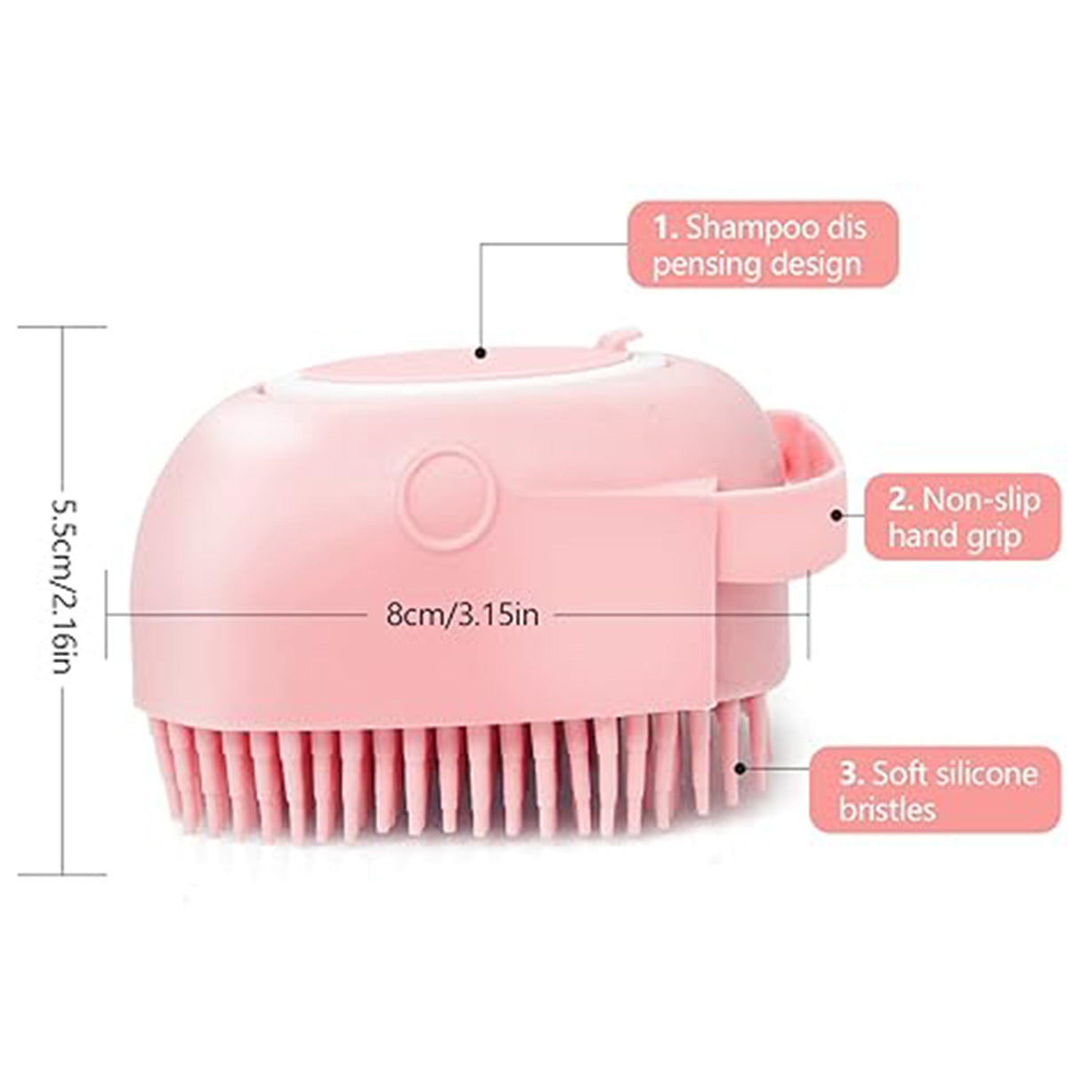 Grooming Cleaning Brush Soft Shampoo Dispenser