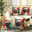 4pcs Vintage Pug Dog Christmas Throw Pillow Covers