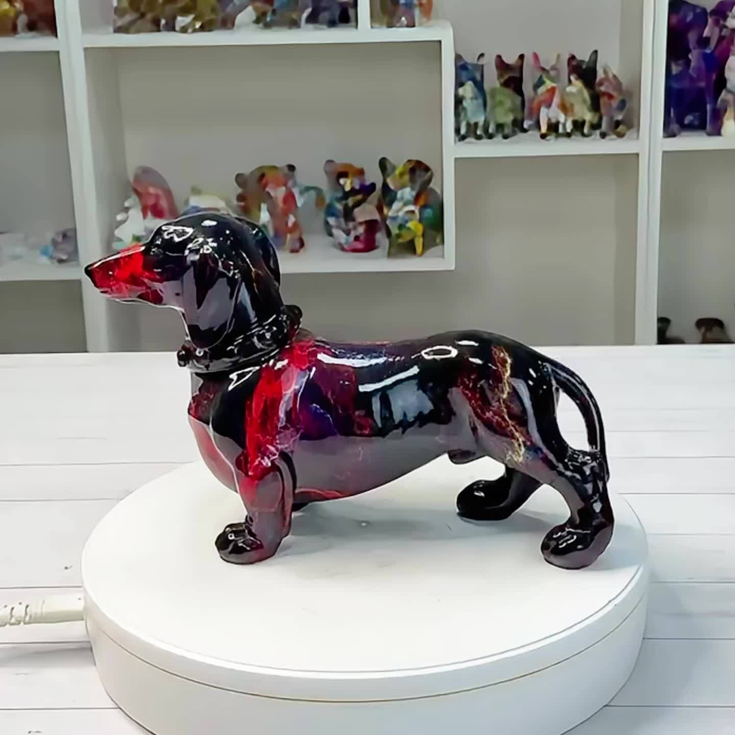 Art Deco Resin Dachshund Dog Sculpture