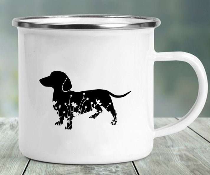 Dachshund Printing Enamelled Cup Mug