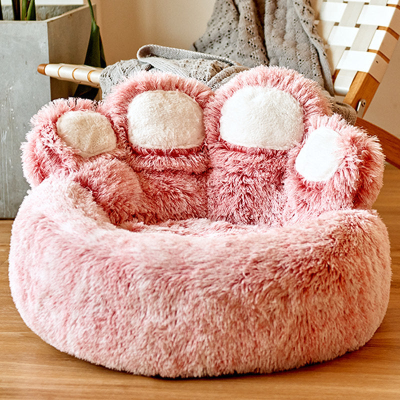 Dog Bed Round Large Pet House Long Plush Deep Sleeping Warm