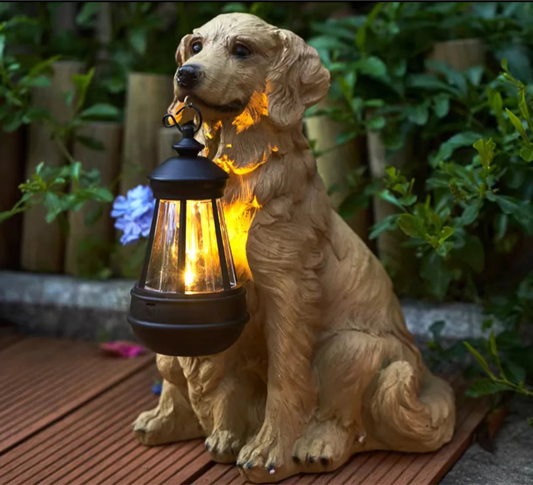 Golden Retriever Garden Resin Handicrafts Solar Hanging Lights