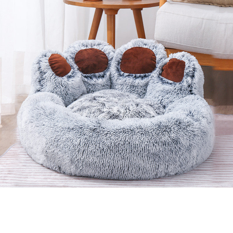 Dog Bed Round Large Pet House Long Plush Deep Sleeping Warm