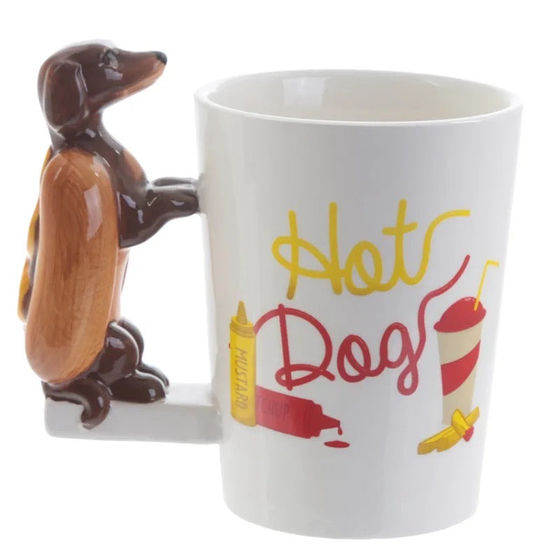 Dachshund Sausage Dog Handgrip Ceramics Mugs