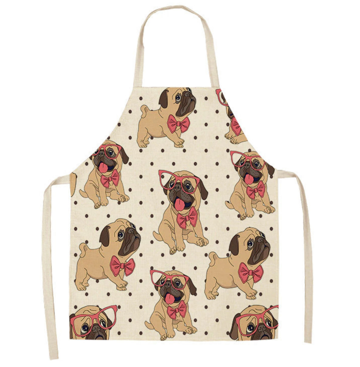 Pug Print Kitchen Aprons Unisex