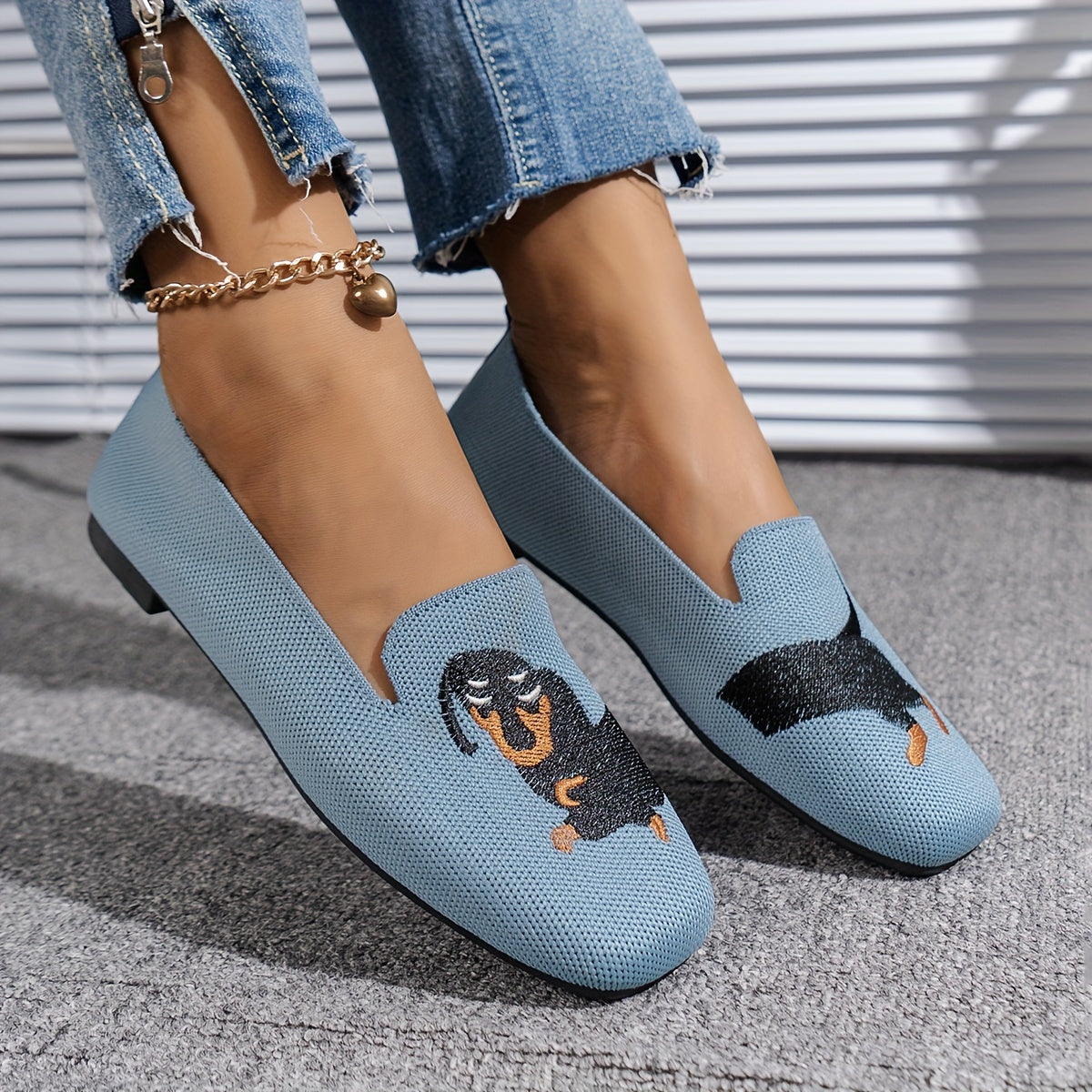 Women's Dog Pattern Flat Shoes For Dachshund Lovers