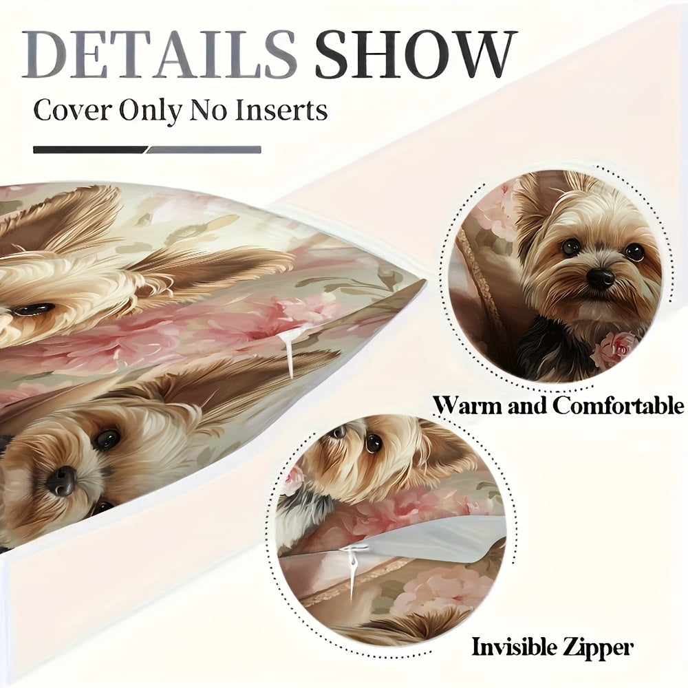 4-Pack Yorkshire Terrier Dog Throw Pillow Covers