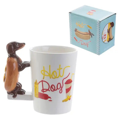 Dachshund Sausage Dog Handgrip Ceramics Mugs