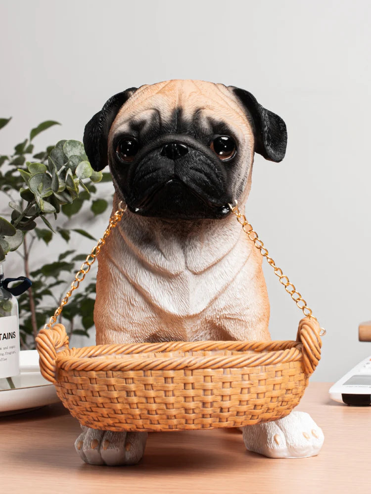 Pug Statue key & jewelry storage box