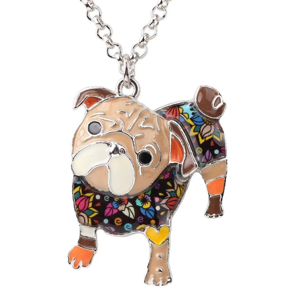 Pug Dog Necklace Pendants Chain For Women