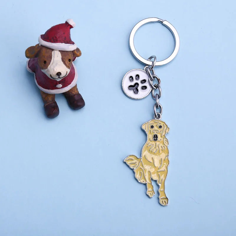 Golden Labrador dogs Key Ring