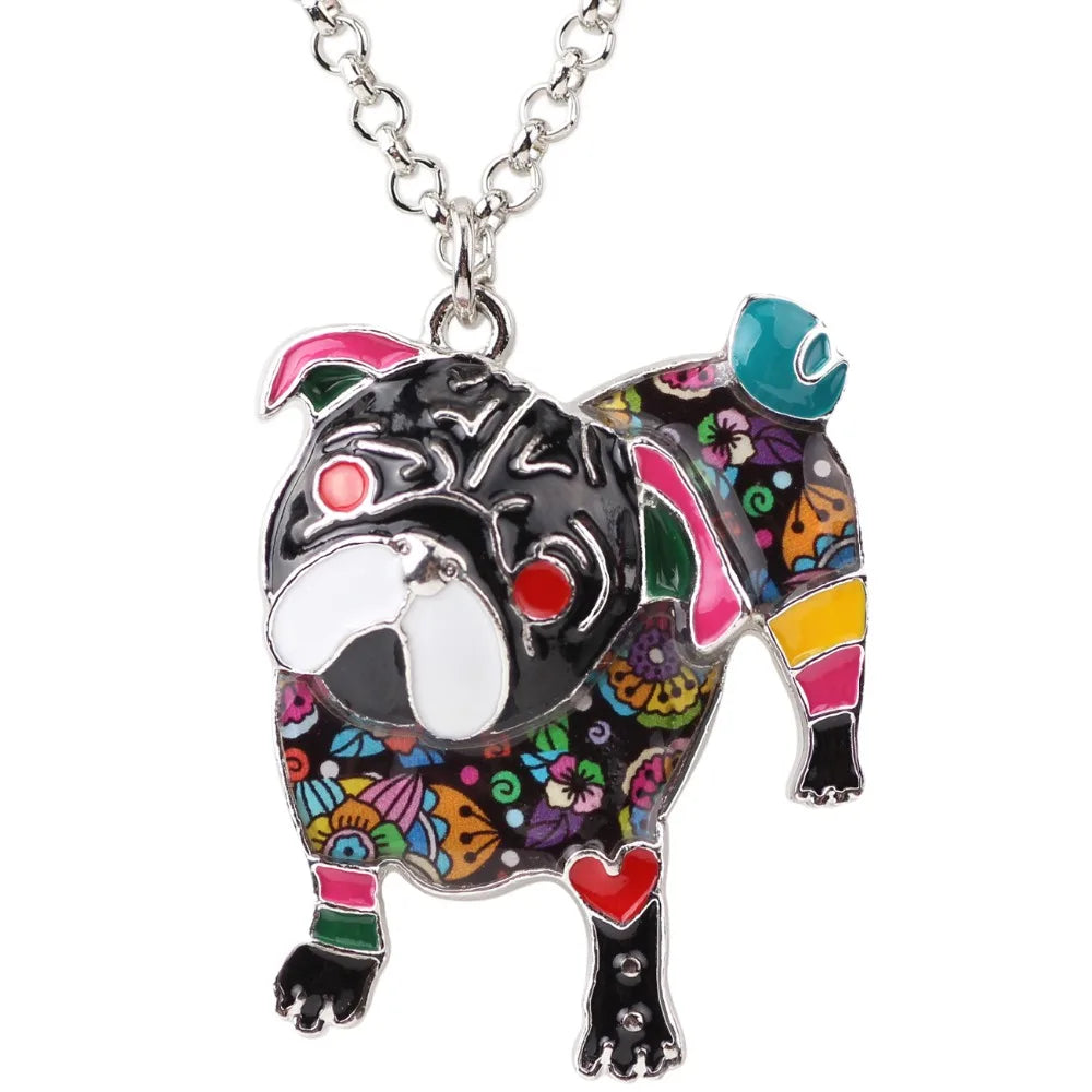 Pug Dog Necklace Pendants Chain For Women