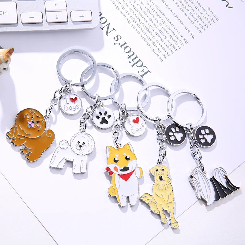 Golden Labrador dogs Key Ring