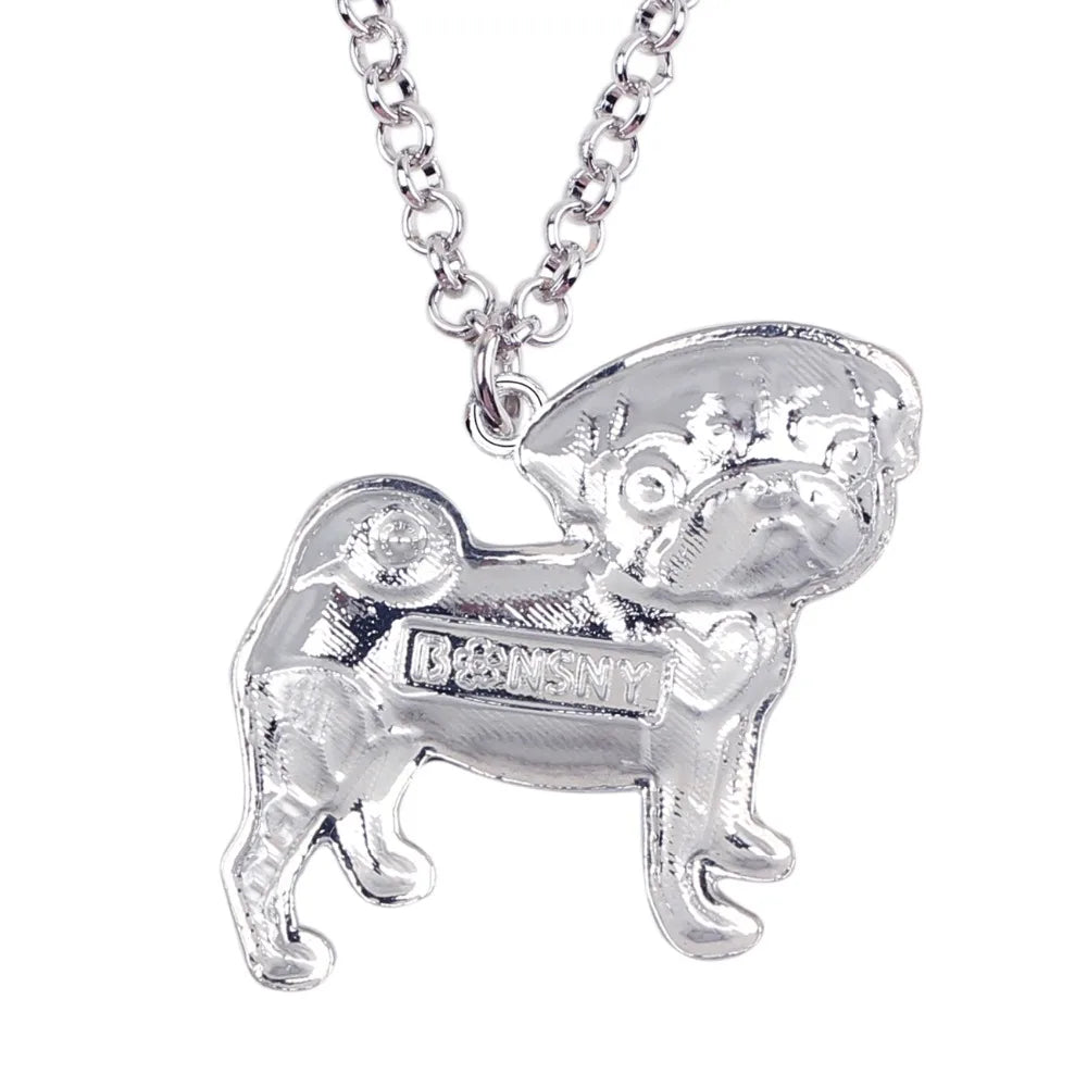 Pug Dog Choker Necklace Chain Collar Pendant