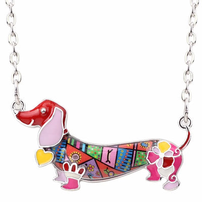 Dachshund Dog Choker Necklace Alloy Pendant For Women