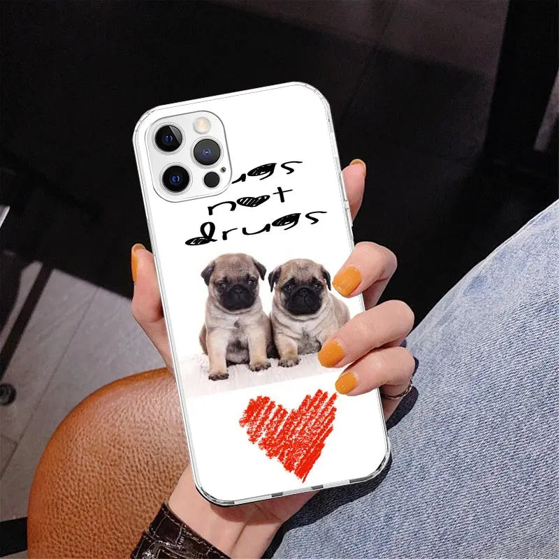 Love Pugs Cute Dog Phone Case for Iphone