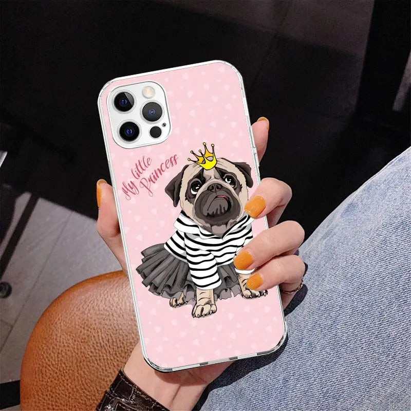 Love Pugs Cute Dog Phone Case for Iphone