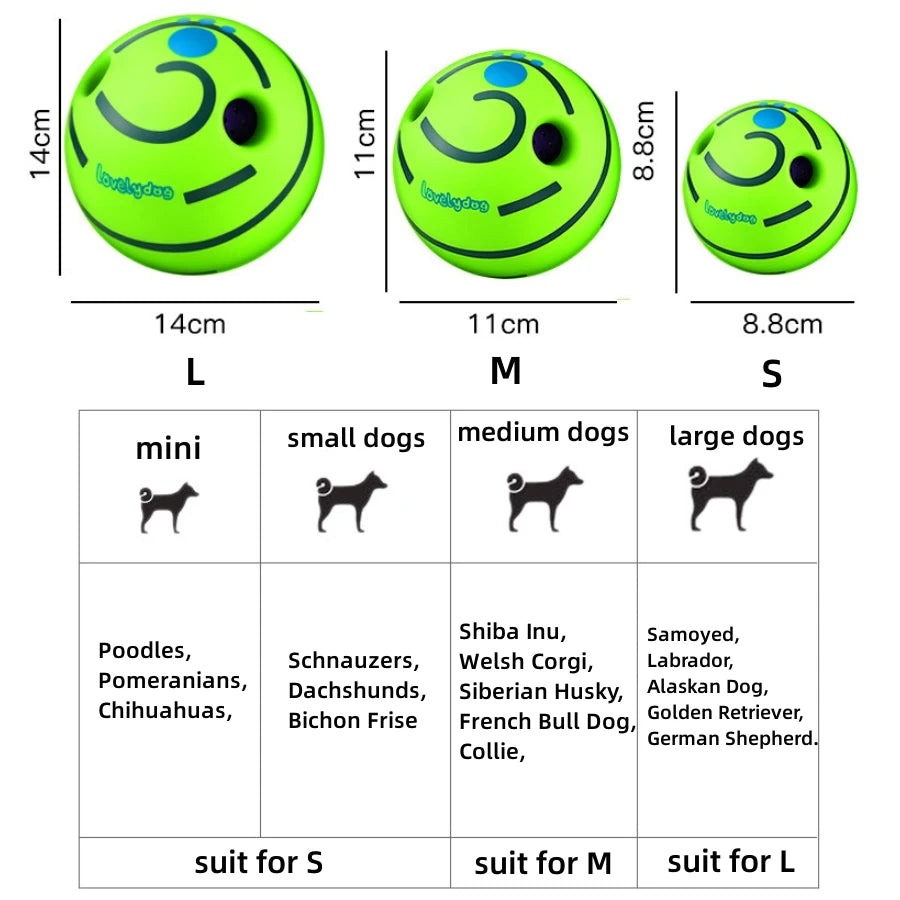 Pet Dog Toy Ball Wobble Wag Giggle Ball