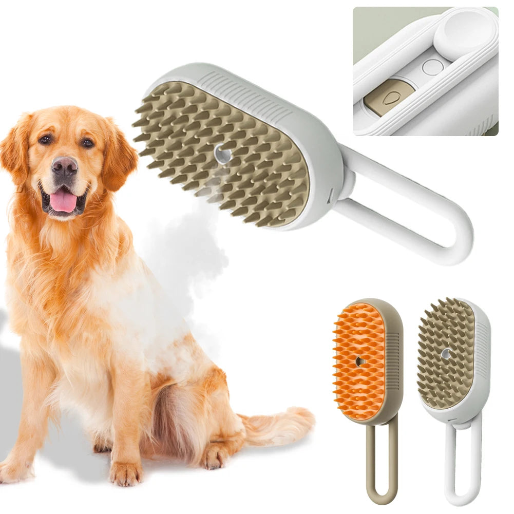 Steam Brush Electric Spray Massage Removal Pet Grooming Combs