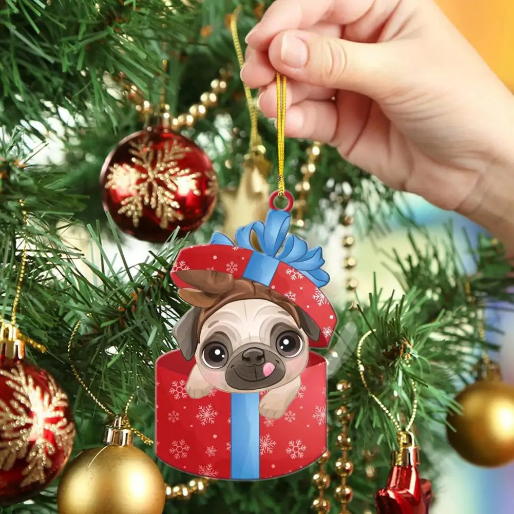 Festive Wall Hanging Ornament Pug Decoration for Home Holiday