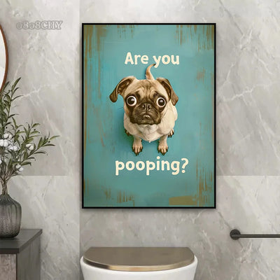 Cute Pug Are You Pooping Vintage Posters