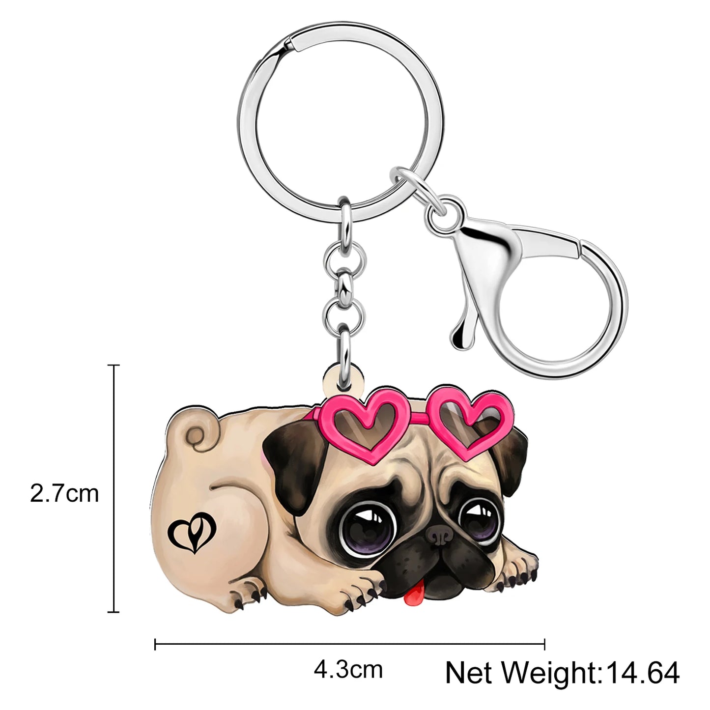 Pug Dog Key Ring