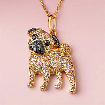 Creative Cute Pug Pendant Necklace for Women