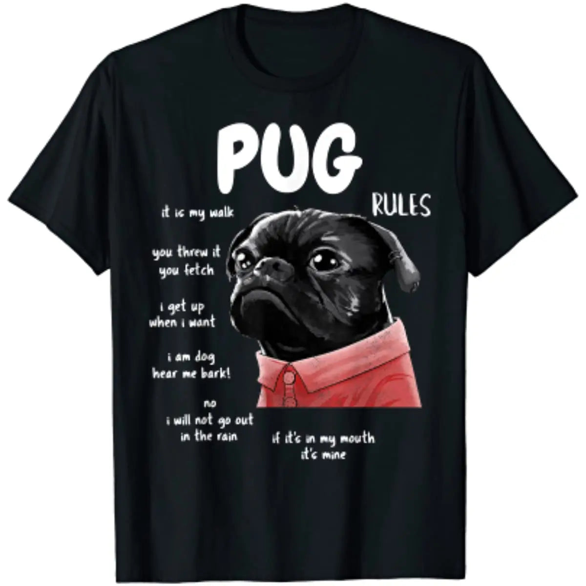 Cute Pug T-Shirt Cotton