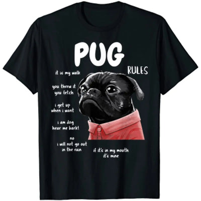 Cute Pug T-Shirt Cotton