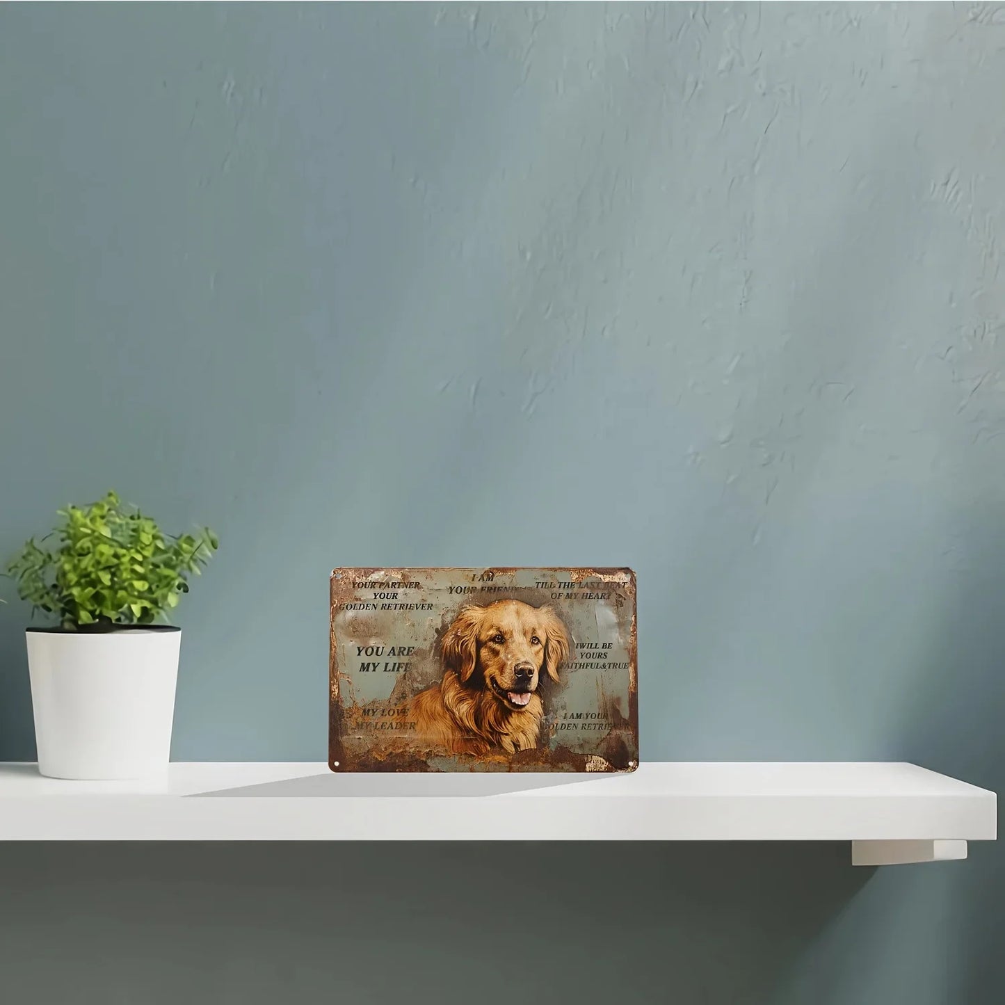 Golden Retriever Vintage Metal Sign