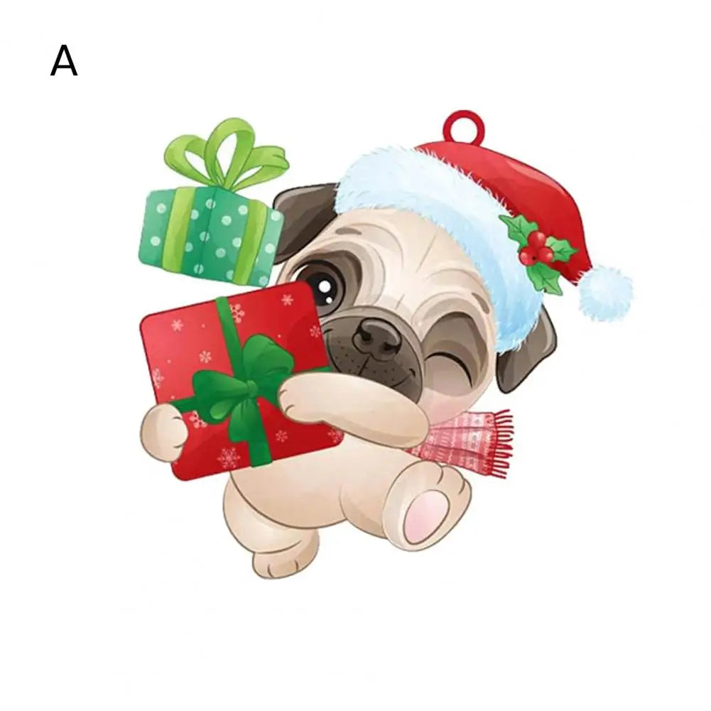 Festive Wall Hanging Ornament Pug Decoration for Home Holiday