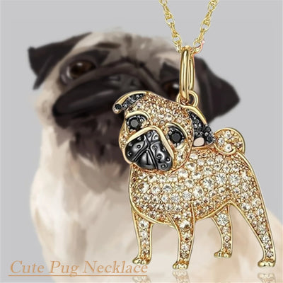 Creative Cute Pug Pendant Necklace for Women
