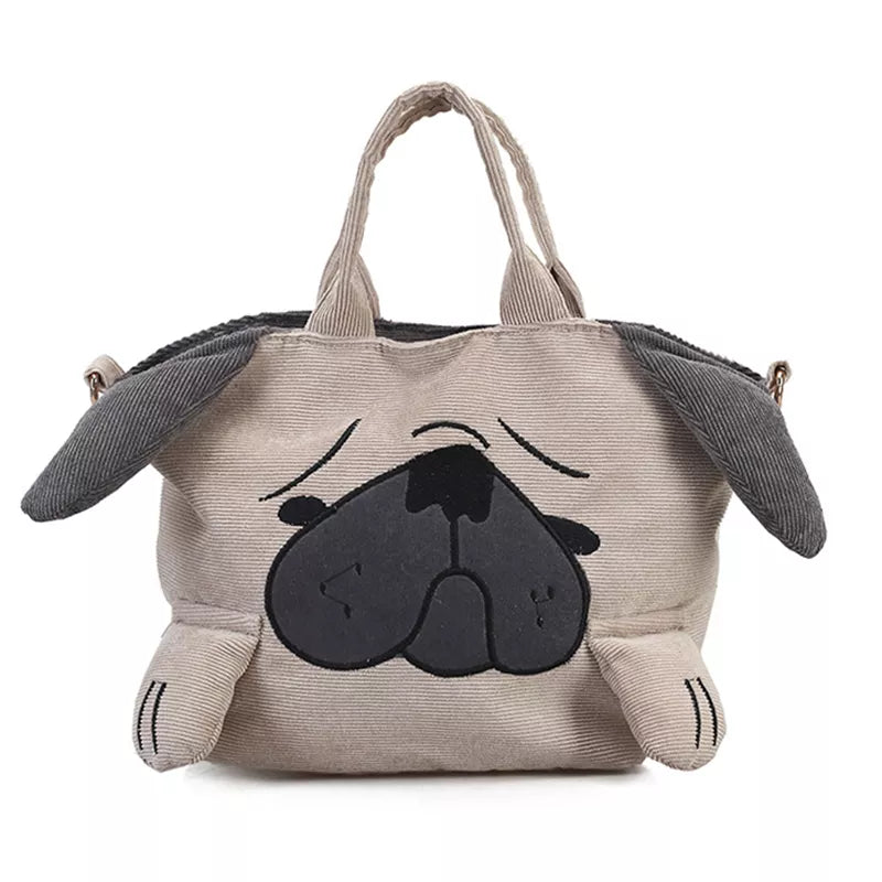 Cute Pug Handbags For Women Casual Travel Large Capacity